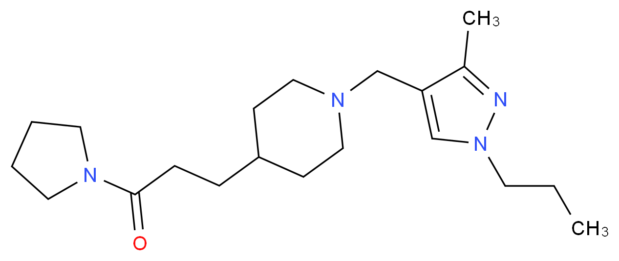 1-[(3-methyl-1-propyl-1H-pyrazol-4-yl)methyl]-4-[3-oxo-3-(1-pyrrolidinyl)propyl]piperidine_Molecular_structure_CAS_)