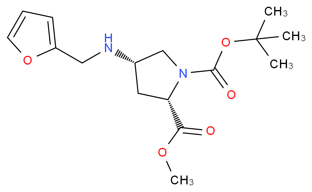 1-tert-Butyl 2-methyl (2S,4S)-4-[(2-furylmethyl)-amino]pyrrolidine-1,2-dicarboxylate_Molecular_structure_CAS_)