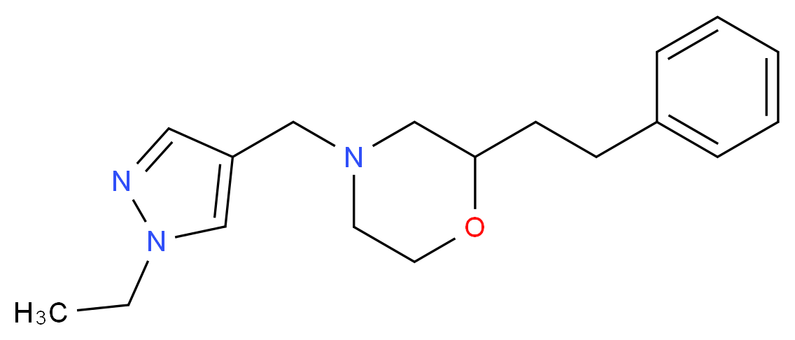 4-[(1-ethyl-1H-pyrazol-4-yl)methyl]-2-(2-phenylethyl)morpholine_Molecular_structure_CAS_)