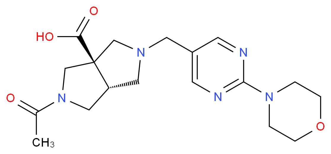 (3aR*,6aR*)-2-acetyl-5-[(2-morpholin-4-ylpyrimidin-5-yl)methyl]hexahydropyrrolo[3,4-c]pyrrole-3a(1H)-carboxylic acid_Molecular_structure_CAS_)