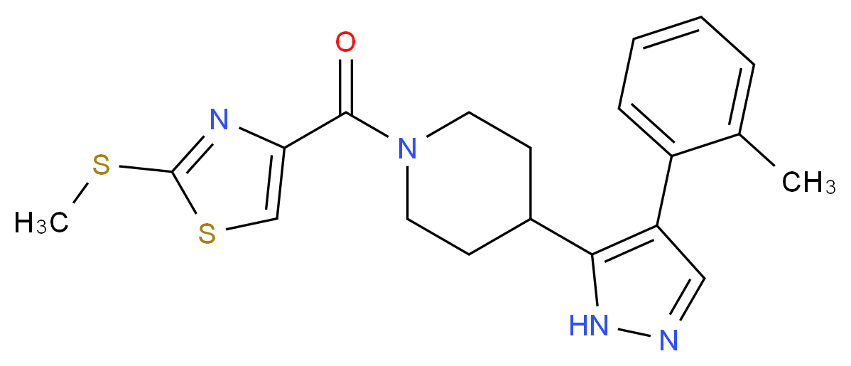 4-[4-(2-methylphenyl)-1H-pyrazol-5-yl]-1-{[2-(methylthio)-1,3-thiazol-4-yl]carbonyl}piperidine_Molecular_structure_CAS_)