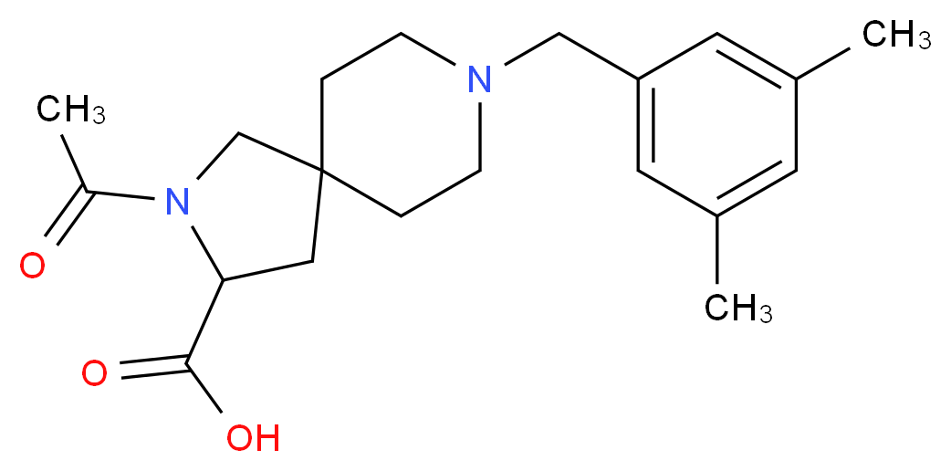 2-acetyl-8-(3,5-dimethylbenzyl)-2,8-diazaspiro[4.5]decane-3-carboxylic acid_Molecular_structure_CAS_)
