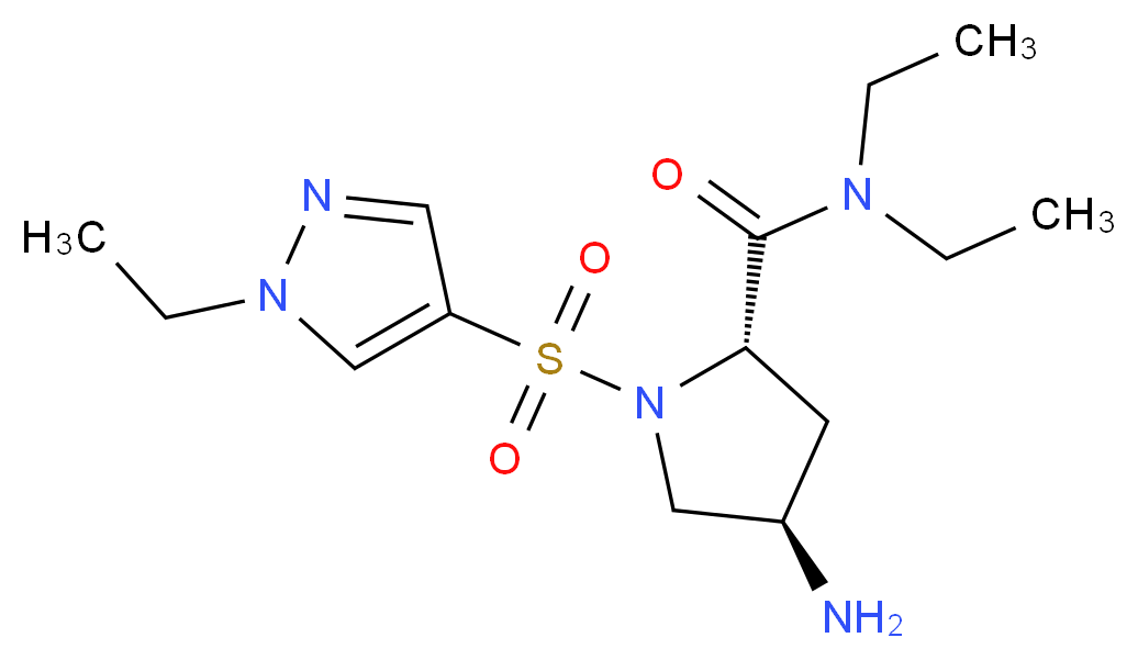 (4R)-4-amino-N,N-diethyl-1-[(1-ethyl-1H-pyrazol-4-yl)sulfonyl]-L-prolinamide_Molecular_structure_CAS_)