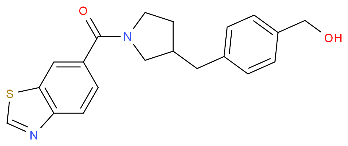 (4-{[1-(1,3-benzothiazol-6-ylcarbonyl)pyrrolidin-3-yl]methyl}phenyl)methanol_Molecular_structure_CAS_)