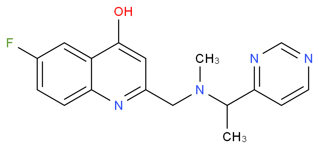 6-fluoro-2-{[methyl(1-pyrimidin-4-ylethyl)amino]methyl}quinolin-4-ol_Molecular_structure_CAS_)