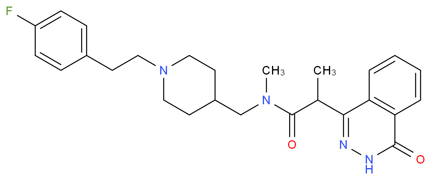 N-({1-[2-(4-fluorophenyl)ethyl]-4-piperidinyl}methyl)-N-methyl-2-(4-oxo-3,4-dihydro-1-phthalazinyl)propanamide_Molecular_structure_CAS_)