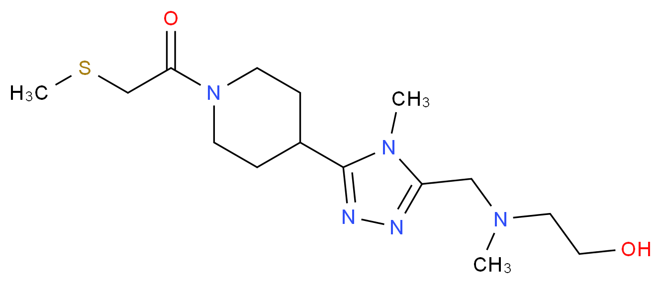 2-{methyl[(4-methyl-5-{1-[(methylthio)acetyl]piperidin-4-yl}-4H-1,2,4-triazol-3-yl)methyl]amino}ethanol_Molecular_structure_CAS_)