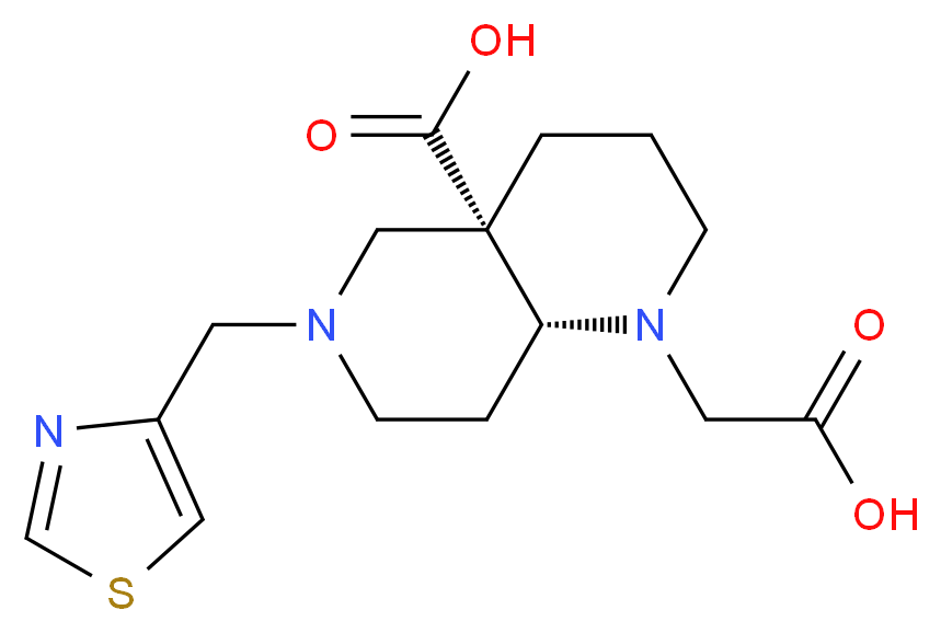 (4aS*,8aR*)-1-(carboxymethyl)-6-(1,3-thiazol-4-ylmethyl)octahydro-1,6-naphthyridine-4a(2H)-carboxylic acid_Molecular_structure_CAS_)
