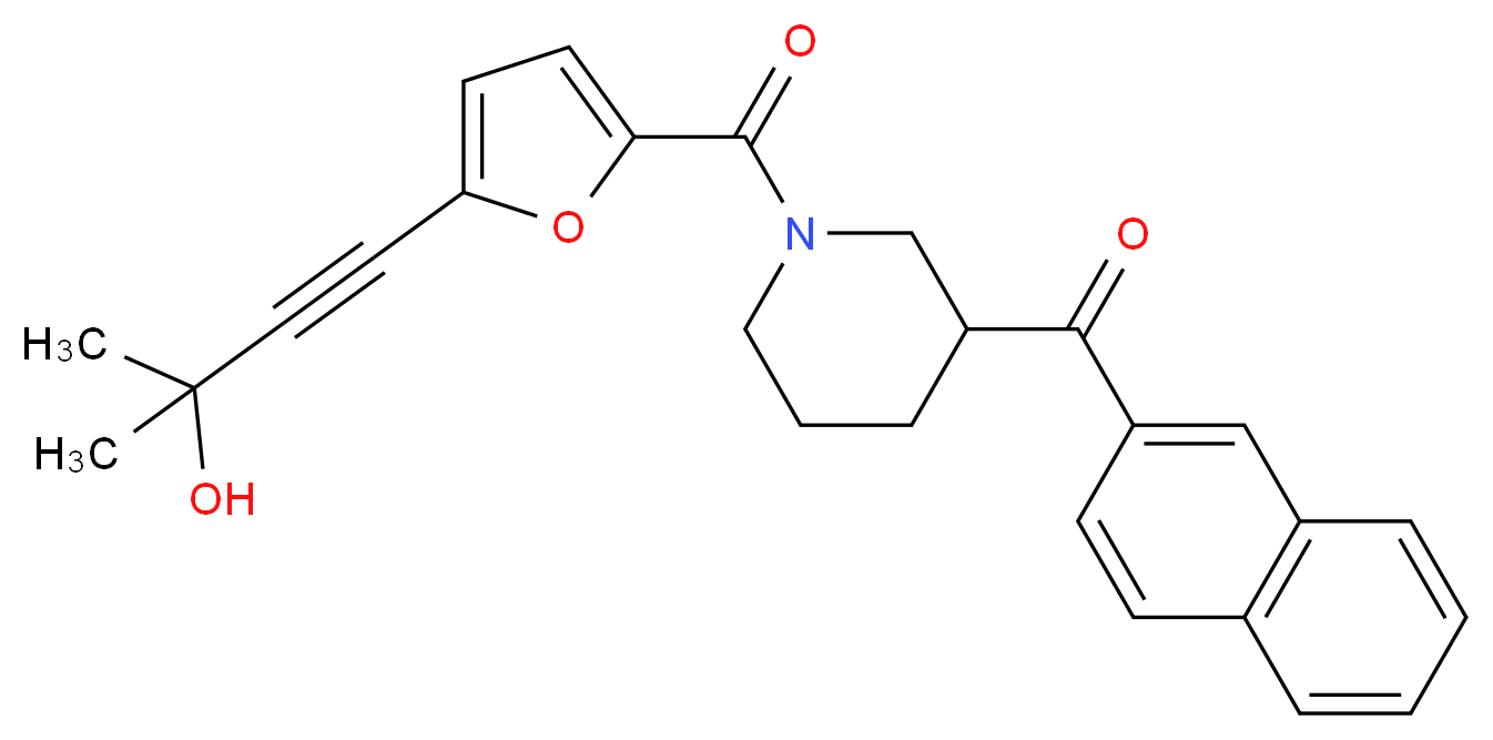 {1-[5-(3-hydroxy-3-methyl-1-butyn-1-yl)-2-furoyl]-3-piperidinyl}(2-naphthyl)methanone_Molecular_structure_CAS_)