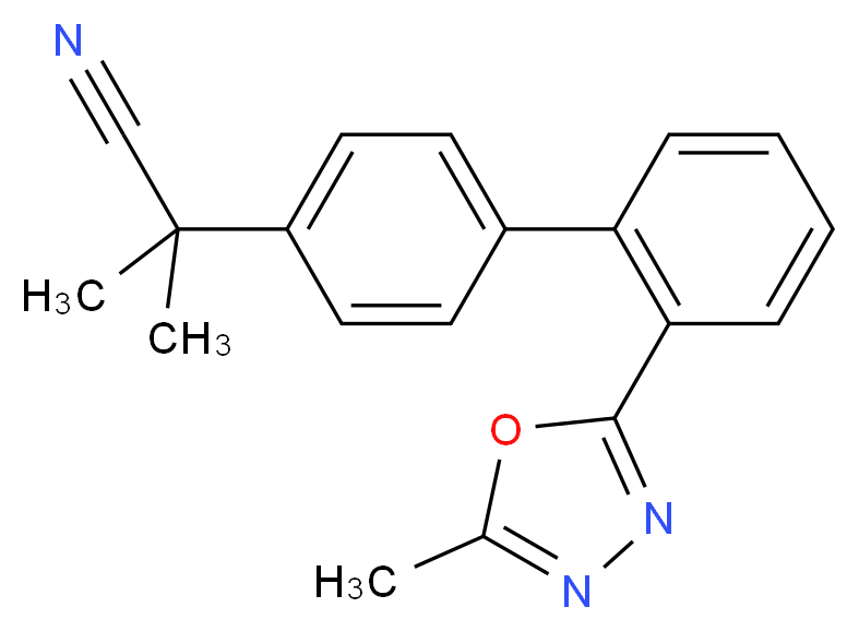 2-methyl-2-[2'-(5-methyl-1,3,4-oxadiazol-2-yl)biphenyl-4-yl]propanenitrile_Molecular_structure_CAS_)