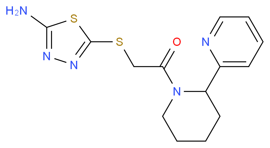 5-{[2-oxo-2-(2-pyridin-2-ylpiperidin-1-yl)ethyl]thio}-1,3,4-thiadiazol-2-amine_Molecular_structure_CAS_)