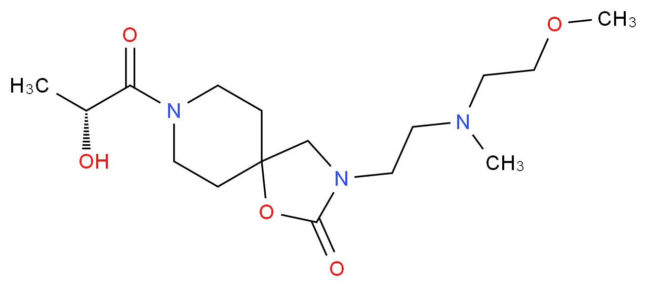 8-[(2R)-2-hydroxypropanoyl]-3-{2-[(2-methoxyethyl)(methyl)amino]ethyl}-1-oxa-3,8-diazaspiro[4.5]decan-2-one_Molecular_structure_CAS_)