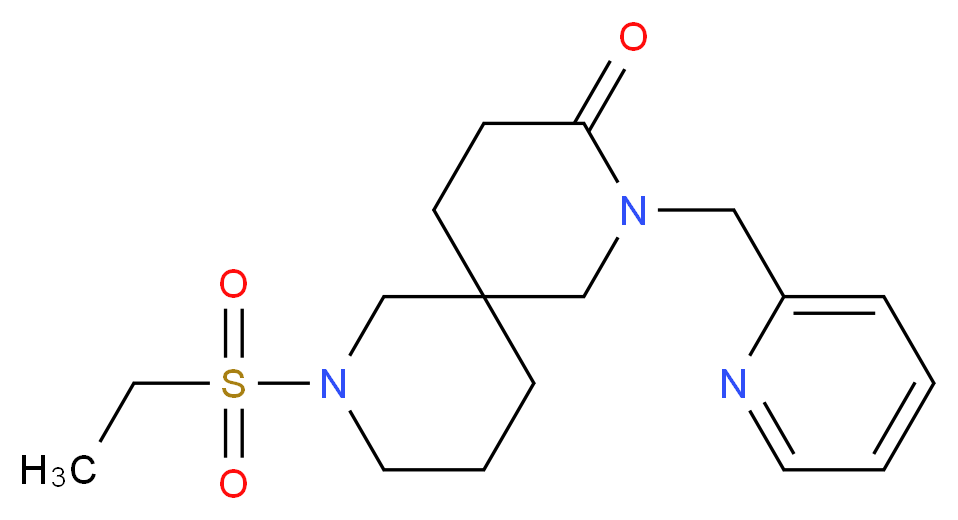 8-(ethylsulfonyl)-2-(2-pyridinylmethyl)-2,8-diazaspiro[5.5]undecan-3-one_Molecular_structure_CAS_)