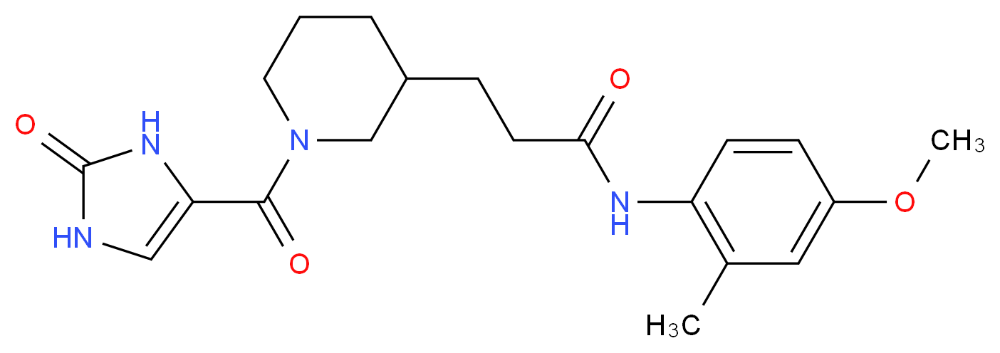N-(4-methoxy-2-methylphenyl)-3-{1-[(2-oxo-2,3-dihydro-1H-imidazol-4-yl)carbonyl]piperidin-3-yl}propanamide_Molecular_structure_CAS_)