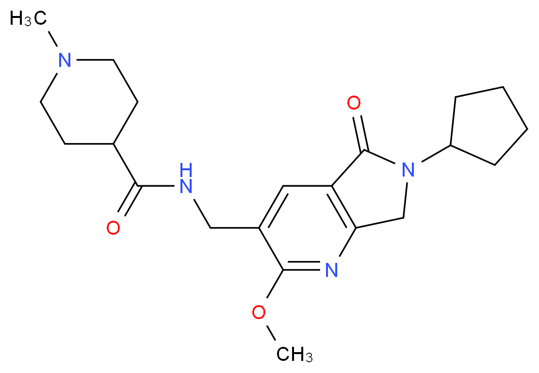 N-[(6-cyclopentyl-2-methoxy-5-oxo-6,7-dihydro-5H-pyrrolo[3,4-b]pyridin-3-yl)methyl]-1-methylpiperidine-4-carboxamide_Molecular_structure_CAS_)