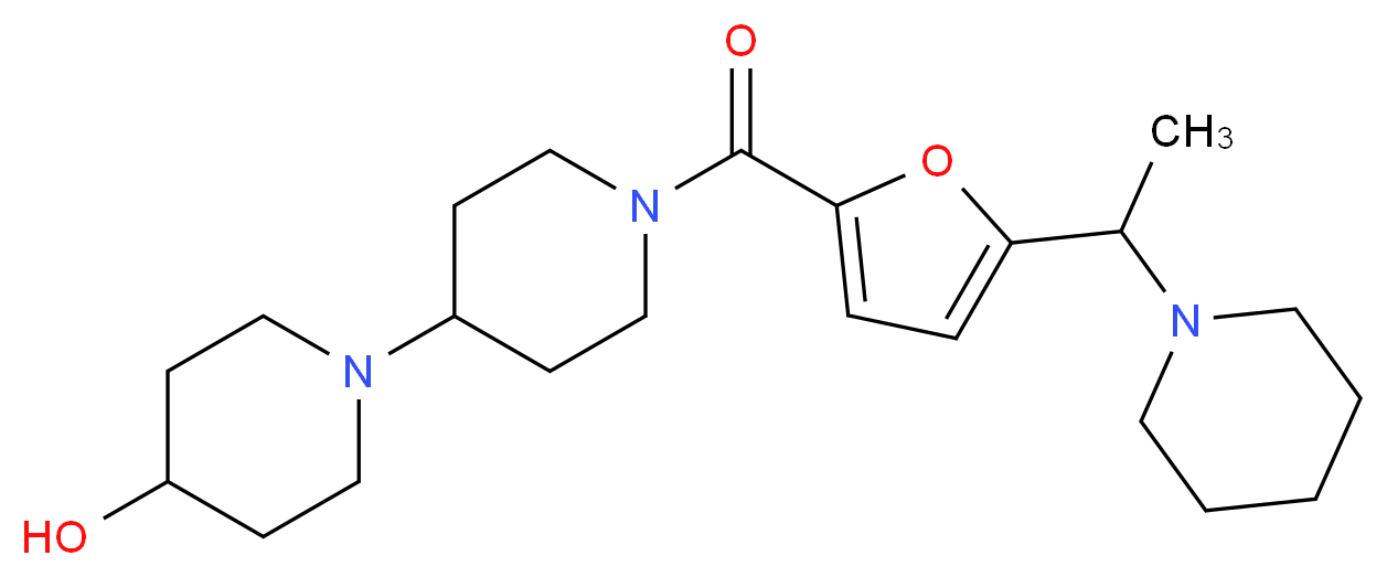 1'-{5-[1-(1-piperidinyl)ethyl]-2-furoyl}-1,4'-bipiperidin-4-ol_Molecular_structure_CAS_)