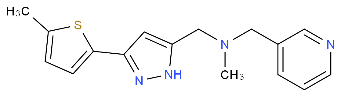 N-methyl-1-[3-(5-methyl-2-thienyl)-1H-pyrazol-5-yl]-N-(3-pyridinylmethyl)methanamine_Molecular_structure_CAS_)
