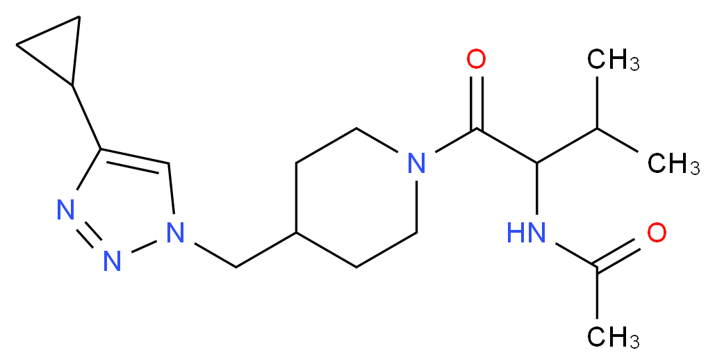 N-[1-({4-[(4-cyclopropyl-1H-1,2,3-triazol-1-yl)methyl]piperidin-1-yl}carbonyl)-2-methylpropyl]acetamide_Molecular_structure_CAS_)