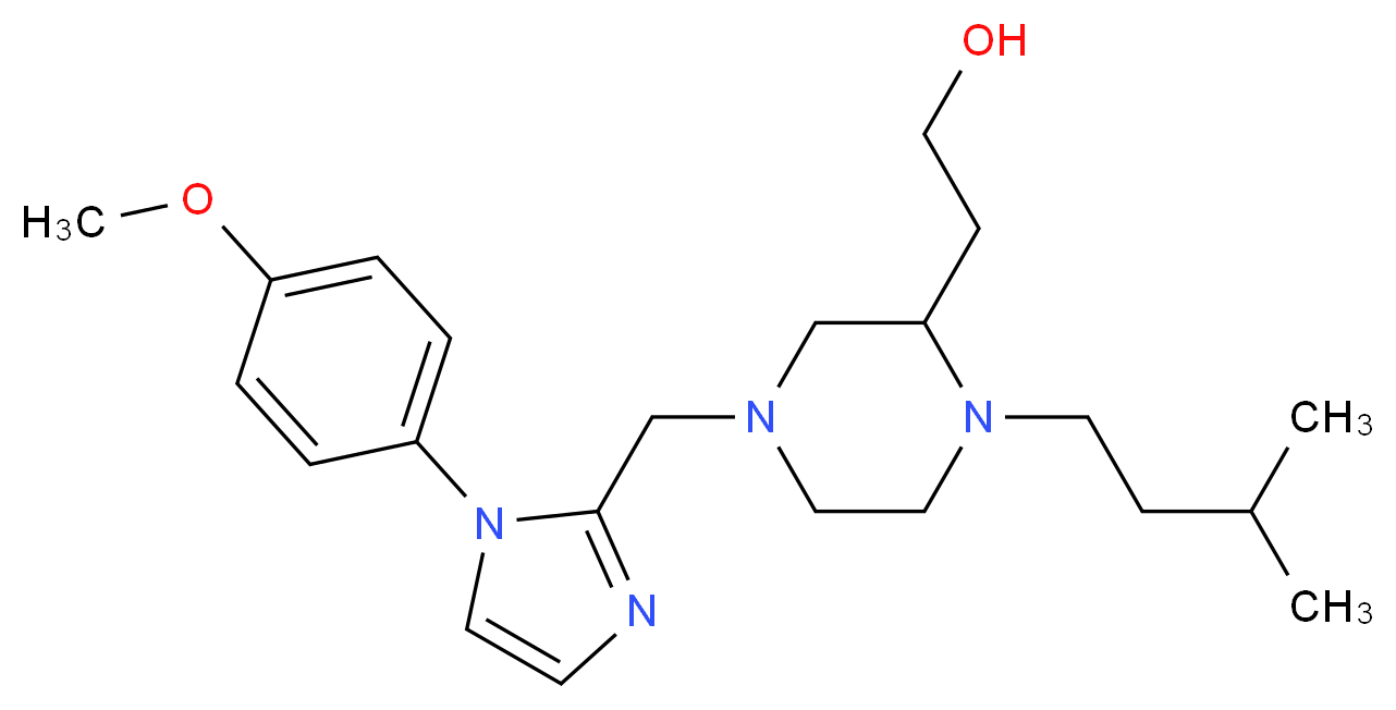 2-[4-{[1-(4-methoxyphenyl)-1H-imidazol-2-yl]methyl}-1-(3-methylbutyl)-2-piperazinyl]ethanol_Molecular_structure_CAS_)