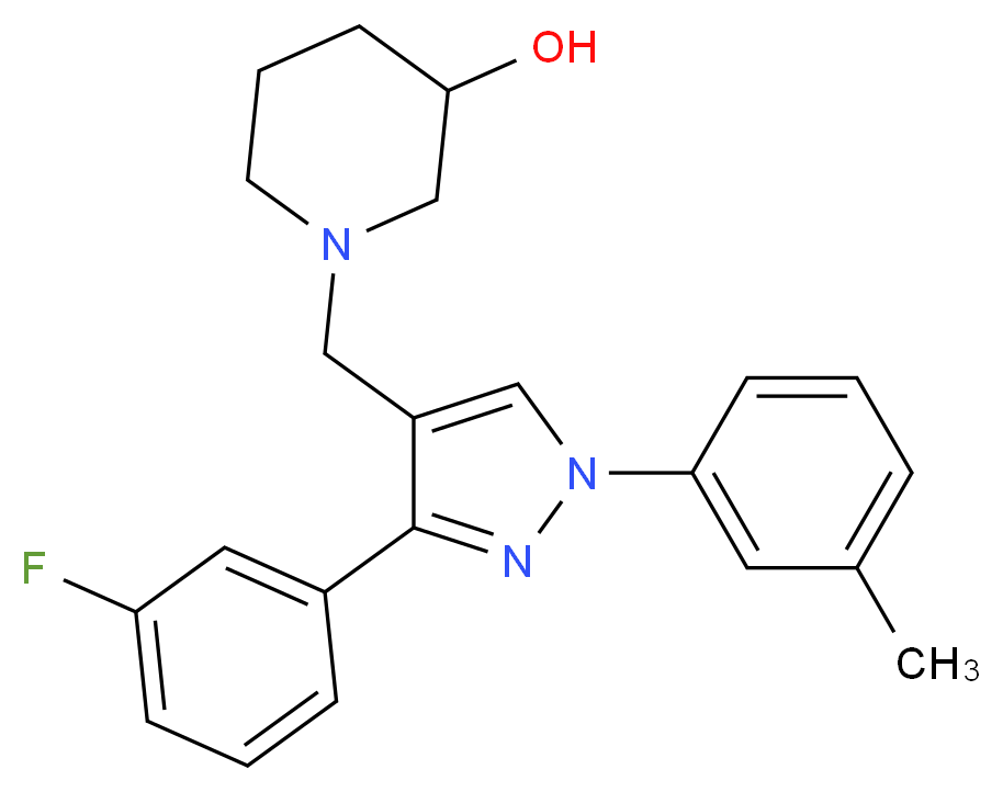 1-{[3-(3-fluorophenyl)-1-(3-methylphenyl)-1H-pyrazol-4-yl]methyl}-3-piperidinol_Molecular_structure_CAS_)