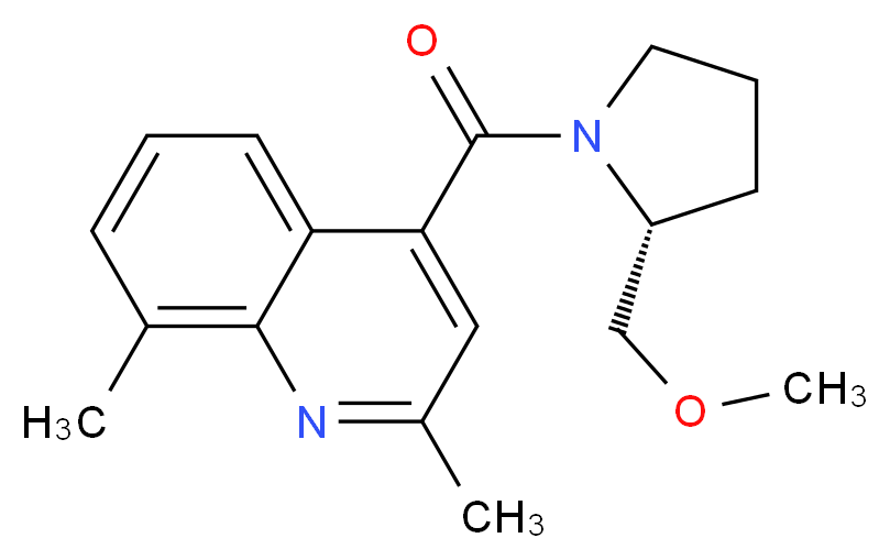 4-{[(2R)-2-(methoxymethyl)pyrrolidin-1-yl]carbonyl}-2,8-dimethylquinoline_Molecular_structure_CAS_)