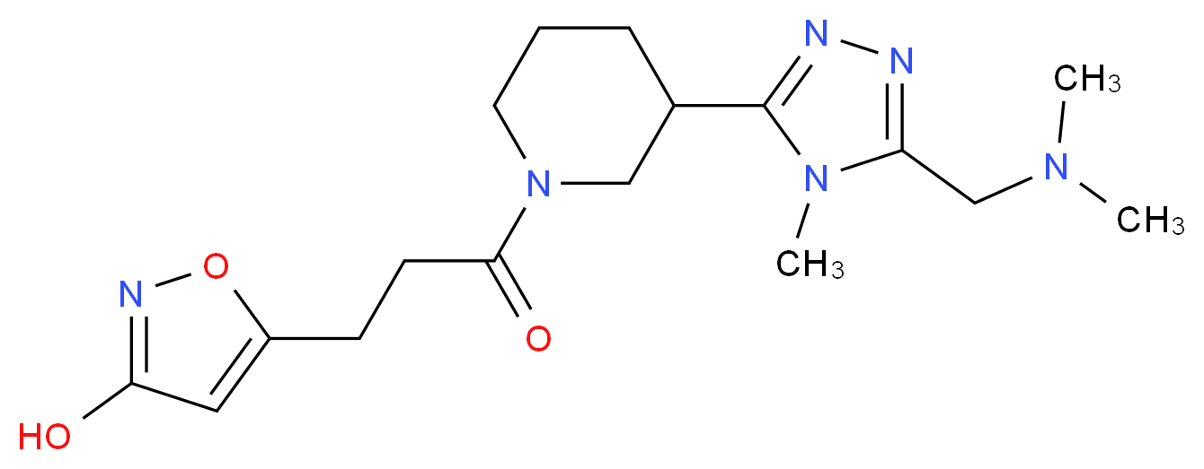5-[3-(3-{5-[(dimethylamino)methyl]-4-methyl-4H-1,2,4-triazol-3-yl}piperidin-1-yl)-3-oxopropyl]isoxazol-3-ol_Molecular_structure_CAS_)