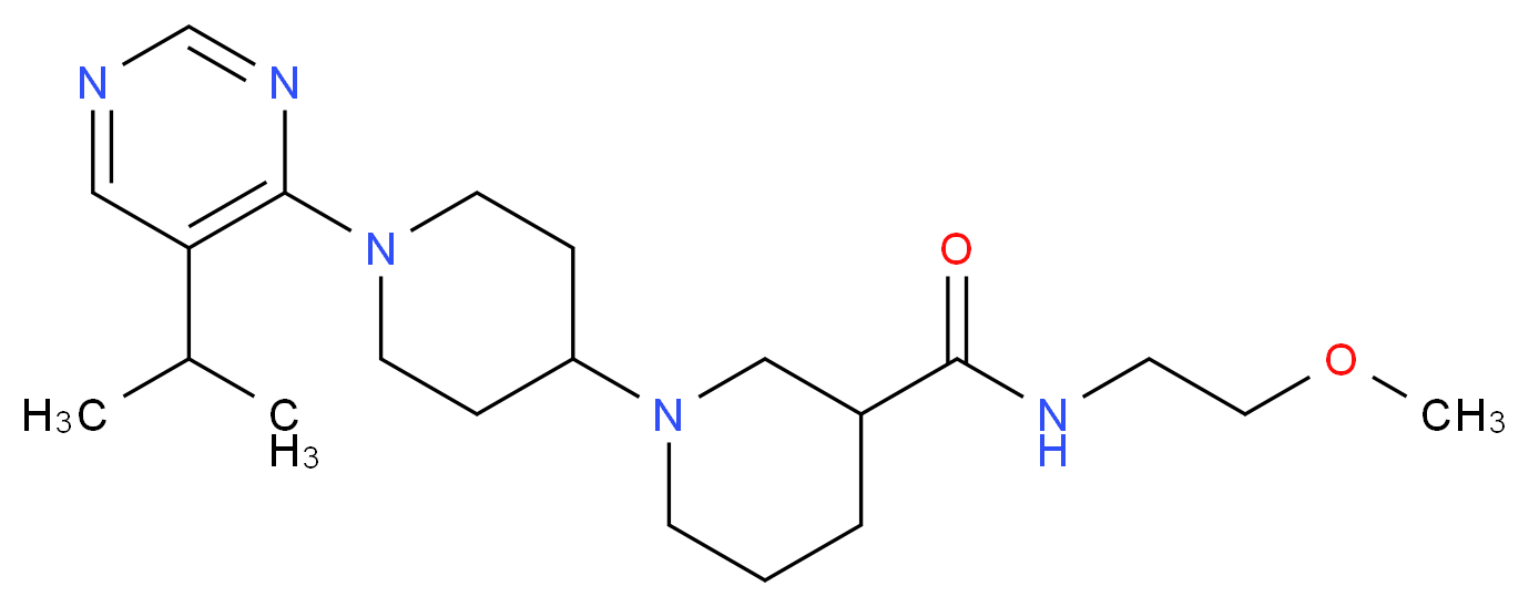 1'-(5-isopropylpyrimidin-4-yl)-N-(2-methoxyethyl)-1,4'-bipiperidine-3-carboxamide_Molecular_structure_CAS_)
