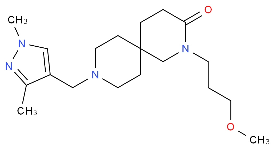 9-[(1,3-dimethyl-1H-pyrazol-4-yl)methyl]-2-(3-methoxypropyl)-2,9-diazaspiro[5.5]undecan-3-one_Molecular_structure_CAS_)