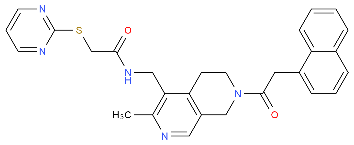 N-{[3-methyl-7-(1-naphthylacetyl)-5,6,7,8-tetrahydro-2,7-naphthyridin-4-yl]methyl}-2-(2-pyrimidinylthio)acetamide_Molecular_structure_CAS_)