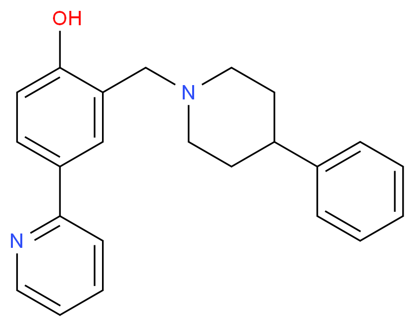 2-[(4-phenyl-1-piperidinyl)methyl]-4-(2-pyridinyl)phenol_Molecular_structure_CAS_)