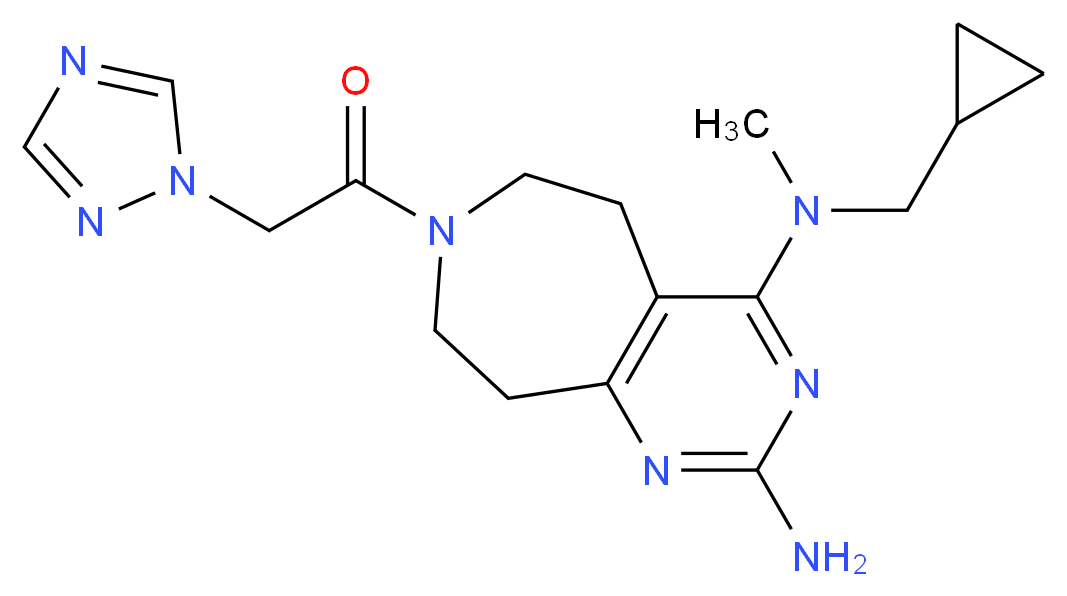 N~4~-(cyclopropylmethyl)-N~4~-methyl-7-(1H-1,2,4-triazol-1-ylacetyl)-6,7,8,9-tetrahydro-5H-pyrimido[4,5-d]azepine-2,4-diamine_Molecular_structure_CAS_)
