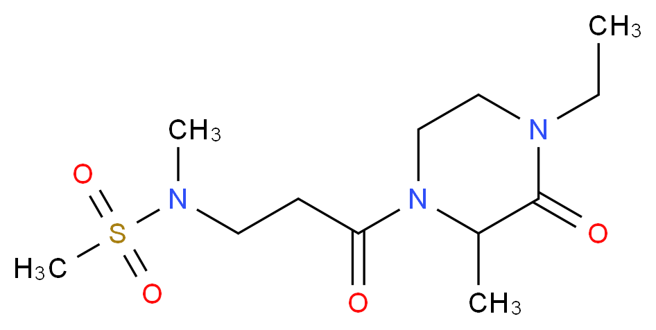 N-[3-(4-ethyl-2-methyl-3-oxopiperazin-1-yl)-3-oxopropyl]-N-methylmethanesulfonamide (non-preferred name)_Molecular_structure_CAS_)
