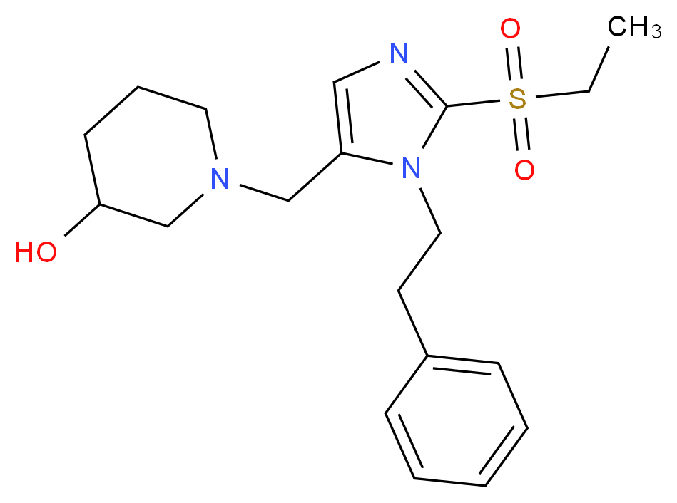 1-{[2-(ethylsulfonyl)-1-(2-phenylethyl)-1H-imidazol-5-yl]methyl}-3-piperidinol_Molecular_structure_CAS_)