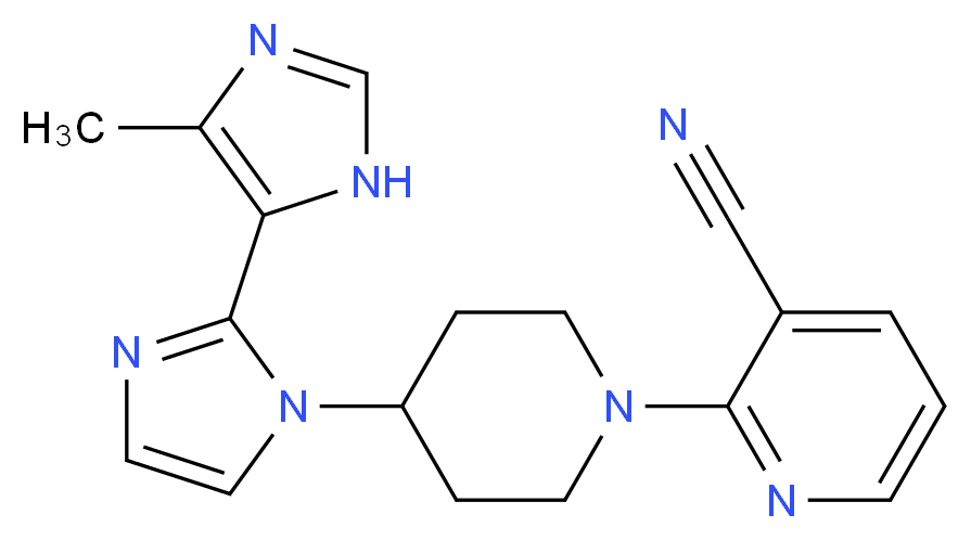 2-[4-(5'-methyl-1H,3'H-2,4'-biimidazol-1-yl)piperidin-1-yl]nicotinonitrile_Molecular_structure_CAS_)