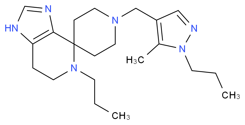 1'-[(5-methyl-1-propyl-1H-pyrazol-4-yl)methyl]-5-propyl-1,5,6,7-tetrahydrospiro[imidazo[4,5-c]pyridine-4,4'-piperidine]_Molecular_structure_CAS_)