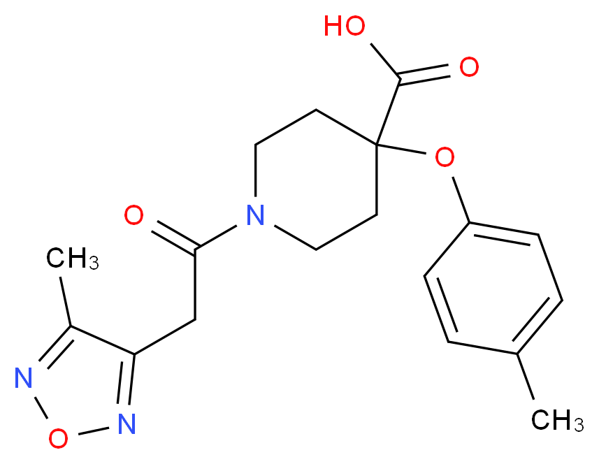 1-[(4-methyl-1,2,5-oxadiazol-3-yl)acetyl]-4-(4-methylphenoxy)piperidine-4-carboxylic acid_Molecular_structure_CAS_)
