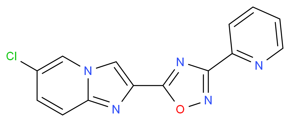 6-chloro-2-[3-(2-pyridinyl)-1,2,4-oxadiazol-5-yl]imidazo[1,2-a]pyridine_Molecular_structure_CAS_)