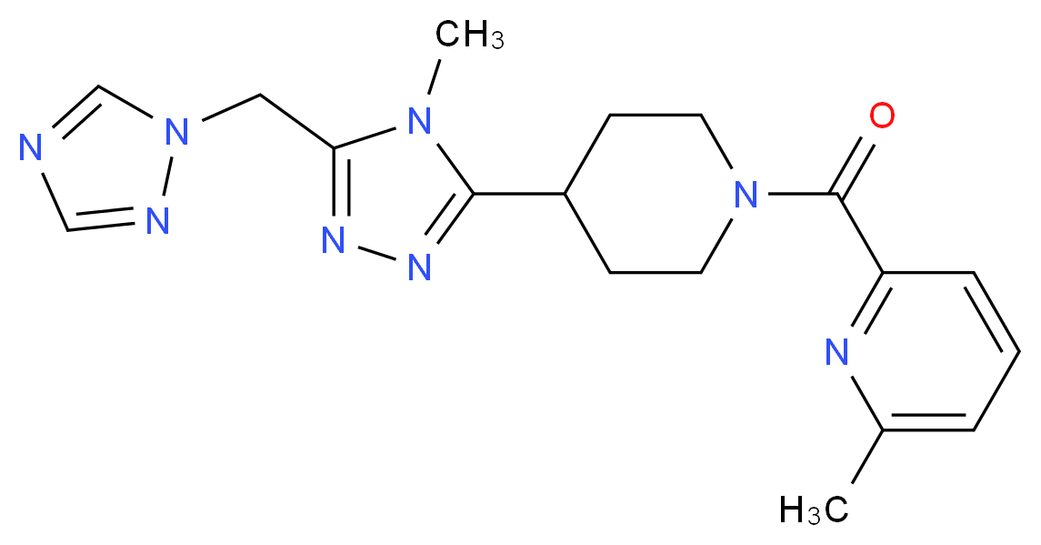 2-methyl-6-({4-[4-methyl-5-(1H-1,2,4-triazol-1-ylmethyl)-4H-1,2,4-triazol-3-yl]piperidin-1-yl}carbonyl)pyridine_Molecular_structure_CAS_)