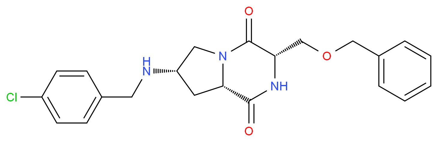 (3S,7S,8aS)-3-[(benzyloxy)methyl]-7-[(4-chlorobenzyl)amino]hexahydropyrrolo[1,2-a]pyrazine-1,4-dione_Molecular_structure_CAS_)