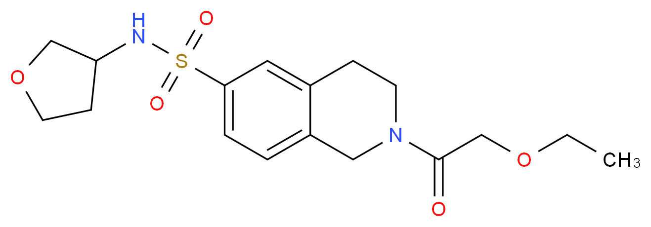 2-(ethoxyacetyl)-N-(tetrahydrofuran-3-yl)-1,2,3,4-tetrahydroisoquinoline-6-sulfonamide_Molecular_structure_CAS_)