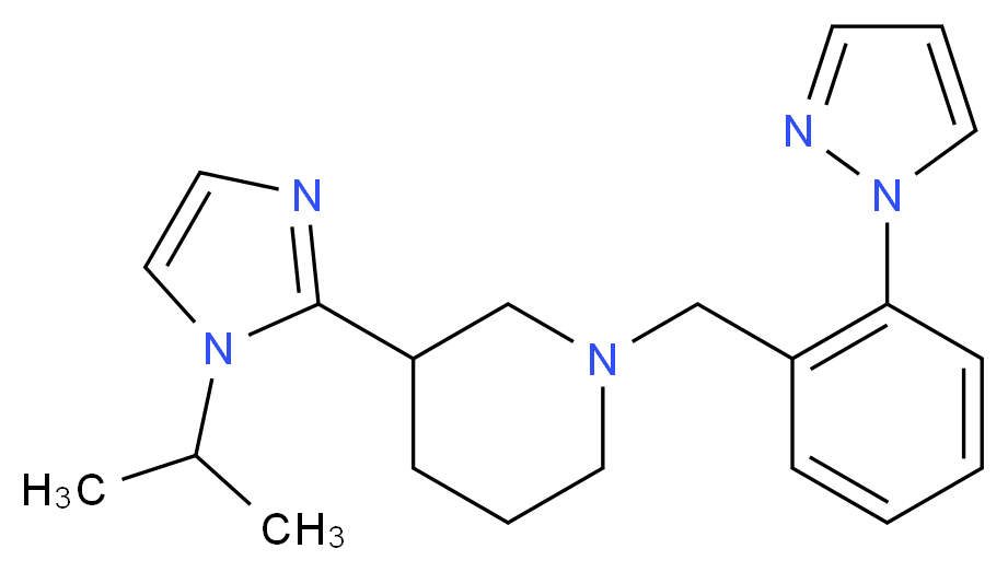 3-(1-isopropyl-1H-imidazol-2-yl)-1-[2-(1H-pyrazol-1-yl)benzyl]piperidine_Molecular_structure_CAS_)