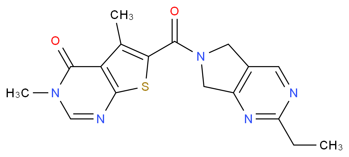 6-[(2-ethyl-5,7-dihydro-6H-pyrrolo[3,4-d]pyrimidin-6-yl)carbonyl]-3,5-dimethylthieno[2,3-d]pyrimidin-4(3H)-one_Molecular_structure_CAS_)