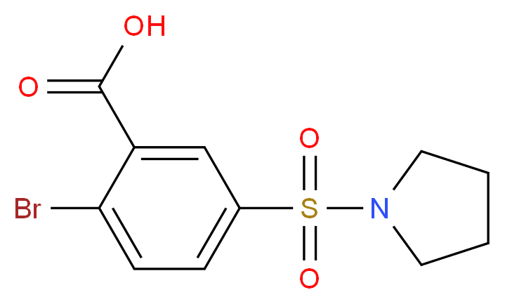 2-bromo-5-(pyrrolidin-1-ylsulfonyl)benzoic acid_Molecular_structure_CAS_)