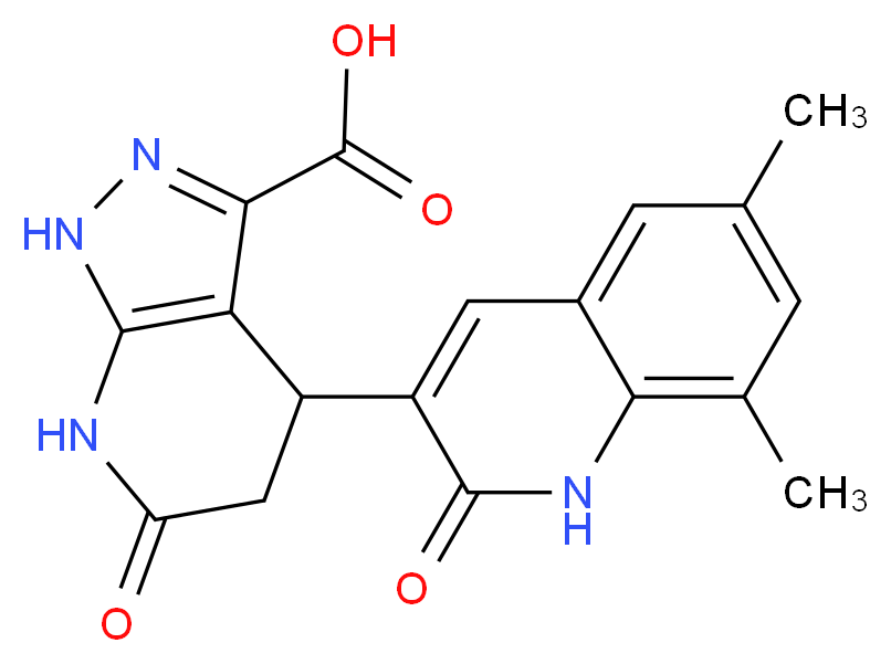 4-(6,8-dimethyl-2-oxo-1,2-dihydroquinolin-3-yl)-6-oxo-4,5,6,7-tetrahydro-1H-pyrazolo[3,4-b]pyridine-3-carboxylic acid_Molecular_structure_CAS_)