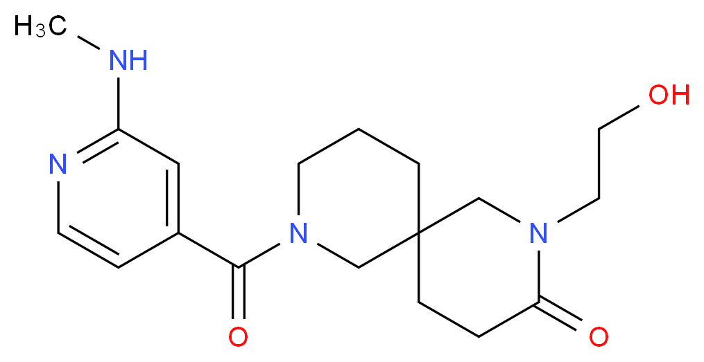 2-(2-hydroxyethyl)-8-[2-(methylamino)isonicotinoyl]-2,8-diazaspiro[5.5]undecan-3-one_Molecular_structure_CAS_)