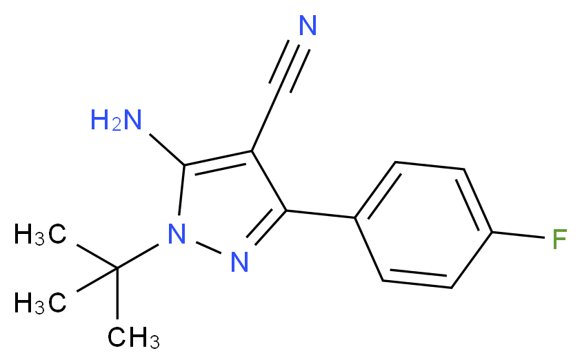 5-Amino-1-(tert-butyl)-3-(4-fluorophenyl)-1H-pyrazole-4-carbonitrile_Molecular_structure_CAS_)