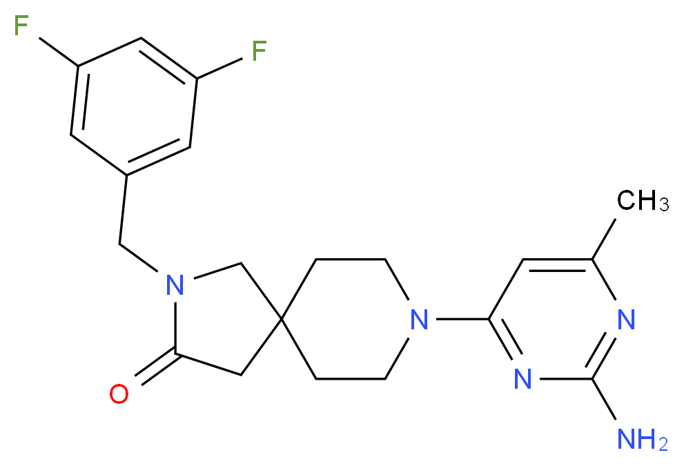 8-(2-amino-6-methyl-4-pyrimidinyl)-2-(3,5-difluorobenzyl)-2,8-diazaspiro[4.5]decan-3-one_Molecular_structure_CAS_)