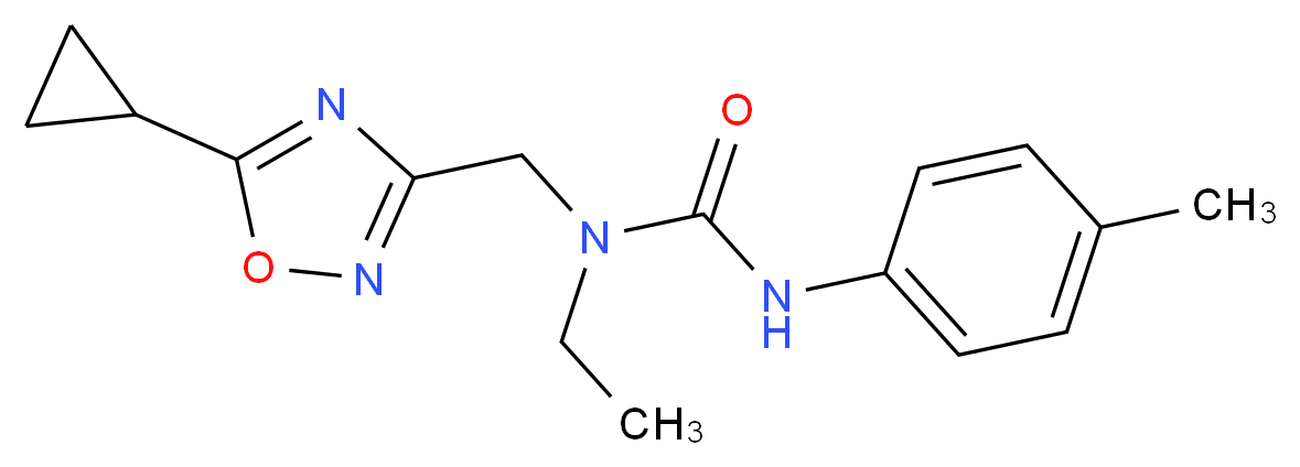 N-[(5-cyclopropyl-1,2,4-oxadiazol-3-yl)methyl]-N-ethyl-N'-(4-methylphenyl)urea_Molecular_structure_CAS_)