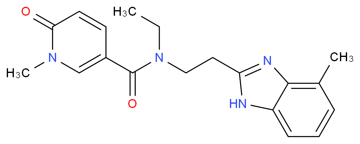 N-ethyl-1-methyl-N-[2-(4-methyl-1H-benzimidazol-2-yl)ethyl]-6-oxo-1,6-dihydropyridine-3-carboxamide_Molecular_structure_CAS_)