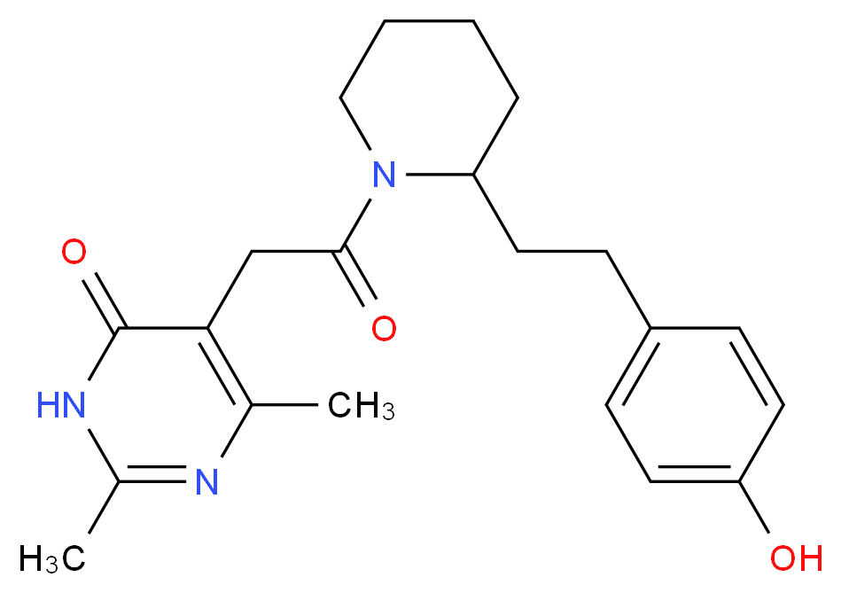 5-(2-{2-[2-(4-hydroxyphenyl)ethyl]piperidin-1-yl}-2-oxoethyl)-2,6-dimethylpyrimidin-4(3H)-one_Molecular_structure_CAS_)